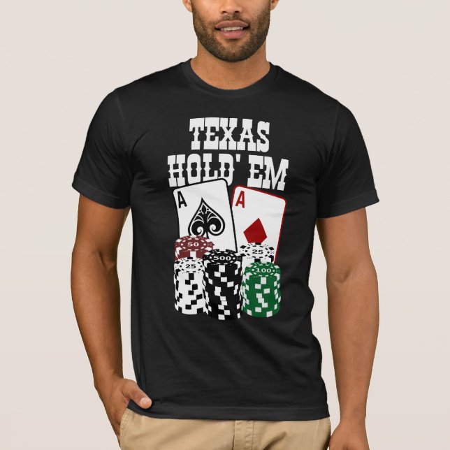 Texas halten sie - zwei Asse und Chips T-Shirt (Vorderseite)
