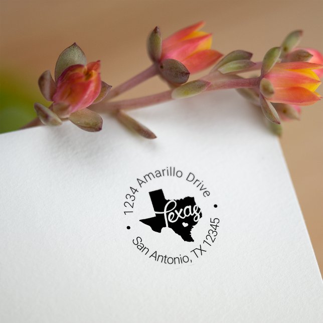 Texas Heart Cutout-Adresse Gummistempel (Von Creator hochgeladen)