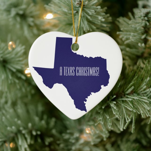 Texas Heart Personalized Christmas Keramik Ornament (Baum)