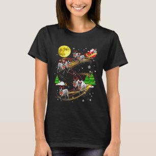 Texas Heeler Rentier Weihnachtshunde reiten Santa T-Shirt