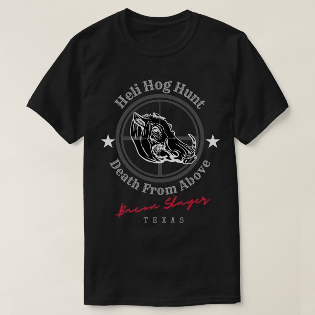 Texas Helicopter Hog Chasse Classique TShirt (Design devant)