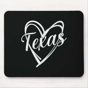 Texas Herzname Design Retro Stil Grafik Männer Wo Mousepad
