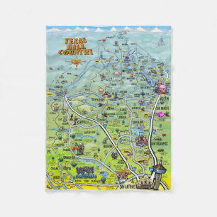 Texas Hill Country Fun Karte Fleecedecke