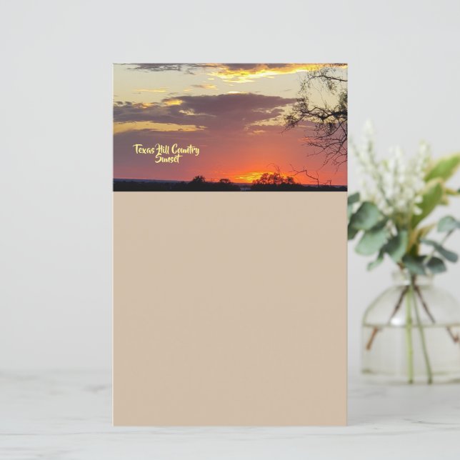 Texas Hill Country Sunset Stationary (Stehend Vorderseite)