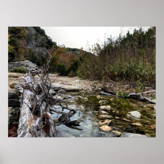 Texas Hill Land Felsen und Bach Poster (Vorne)