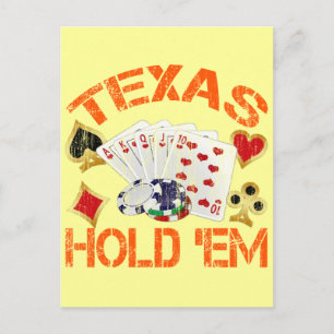TEXAS HOLD 'EM - DISTRESSET POSTKARTE