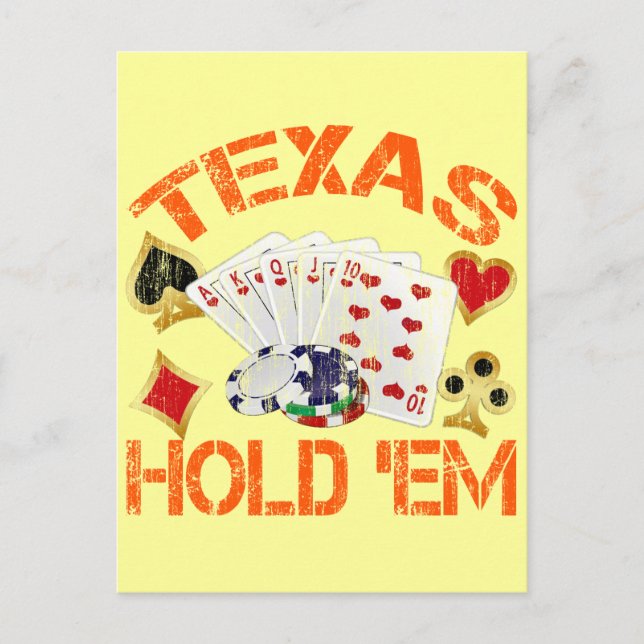 TEXAS HOLD 'EM - DISTRESSET POSTKARTE (Vorderseite)