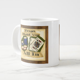 Texas Hold'Em Hand mit King und Ace Jumbo-Tasse