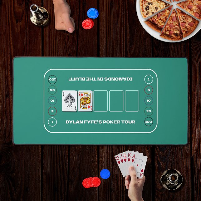 Texas Hold'em House Party Green White Poker Table Schreibtischunterlage (In Situ)