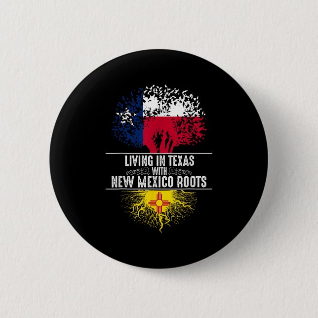 Texas Home New Mexico Roots State Tree Flag Love G Button (Vorderseite)