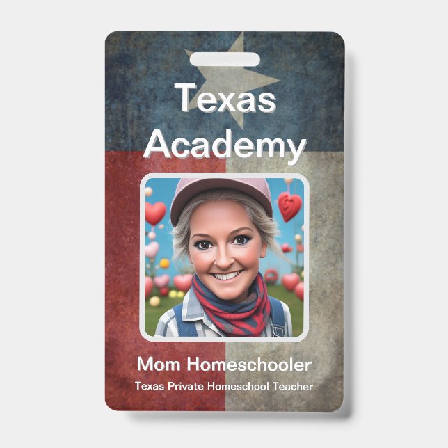 Texas Homeschool ID Abzeichen Ausweis (Vorderseite)