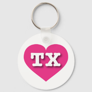 Texas Hot Pink Heart - I Liebe TX Schlüsselanhänger
