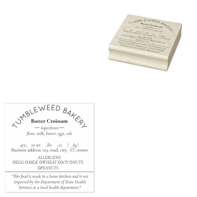Texas Hütte Food Law Briefmarke Gummistempel (Stempel)