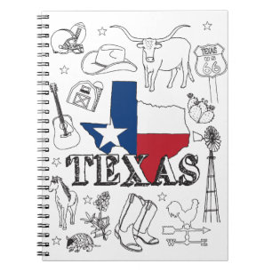 Texas Illustration Doodles Texas Texas Muster Notizblock