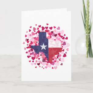 Texas in einem Feld aus Herzen - Valentinstag Feiertagskarte