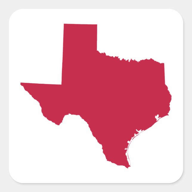 Texas in Red Quadratischer Aufkleber (Vorderseite)