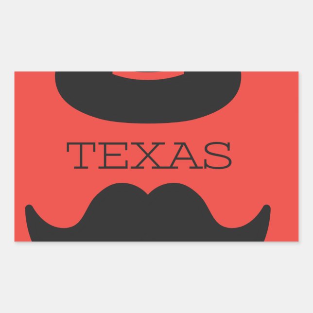 Texas in RED Rechteckiger Aufkleber (Vorderseite)