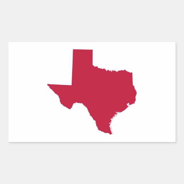 Texas in Red Rechteckiger Aufkleber (Vorderseite)