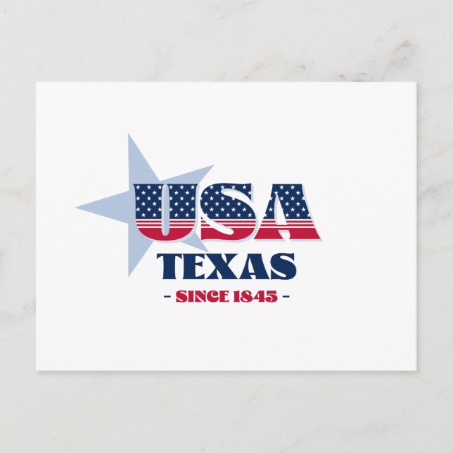 Texas in Rot, Weiß und Blau Postkarte (Vorderseite)