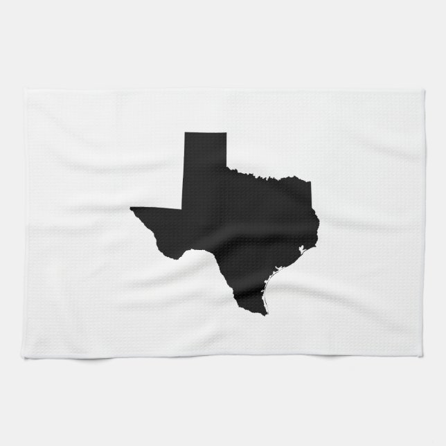 Texas in Schwarz und Weiß Handtuch (Horizontal)