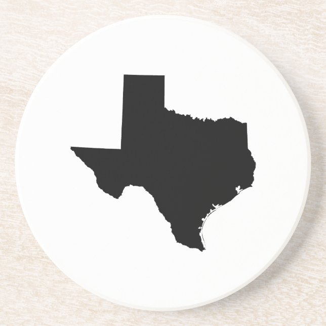 Texas in Schwarz und Weiß Sandstein Untersetzer (Vorne)