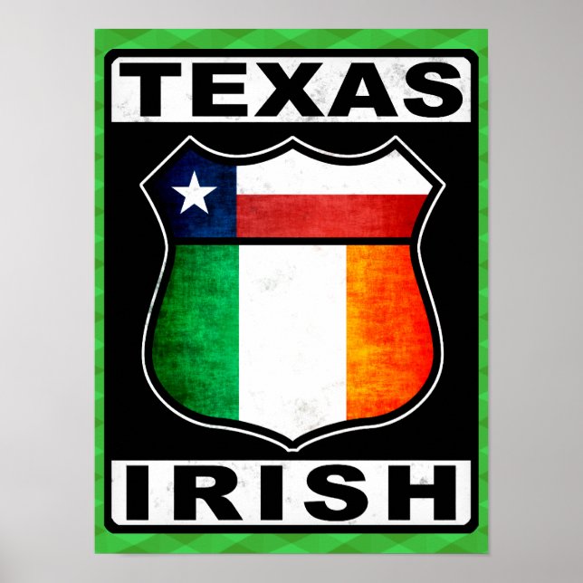 Texas Irish American Poster Print (Vorne)