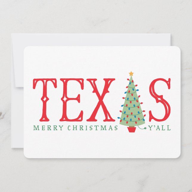 Texas Joyeux sapin de Noël Carte ou invitation (Devant)