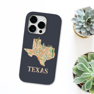 Texas Kaktus Aquarell-Illustrationskarte Reise iPhone 16 Pro Hülle