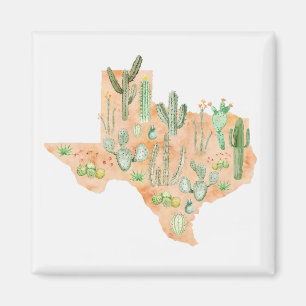 Texas Kaktus Kakteen Sukkulente Aquarell Karte Magnet