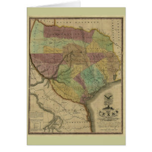 Texas-Karte 1837 mit Teilen der anliegenden