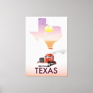 Texas Karte Big Rig Leinwanddruck