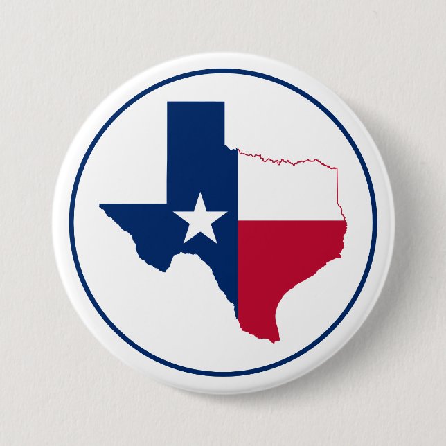 Texas Karte Flagge Knopf Button (Vorderseite)