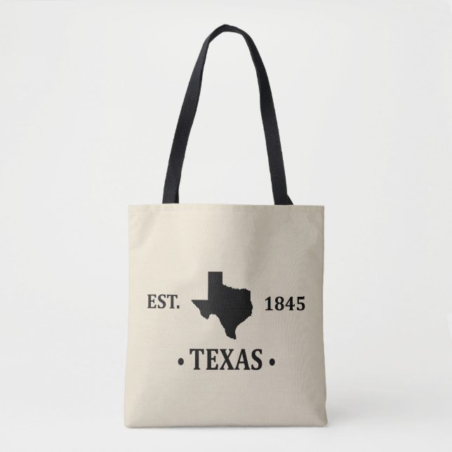 Texas Karte schwarz auf den einsamen Staat Tasche (Vorderseite)