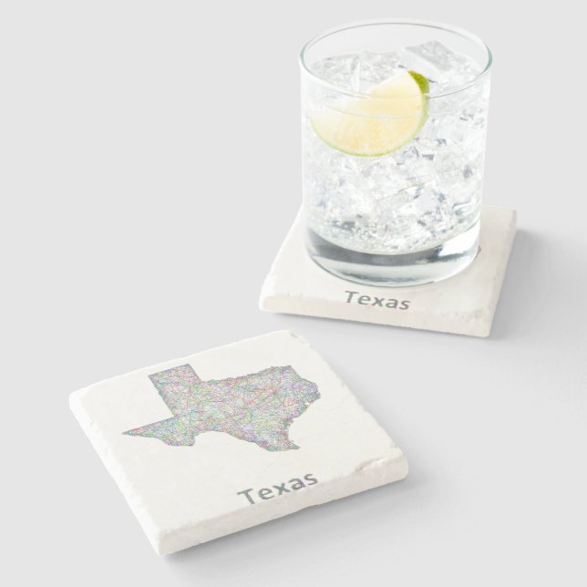 Texas-Karte Steinuntersetzer (Seitenansicht)