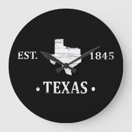 Texas Karte weiß der einstündige Staat Große Wanduhr