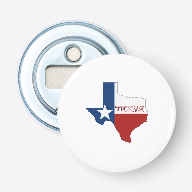 Texas-Karten-geformte Staats-Flagge Flaschenöffner (Vorderseite)