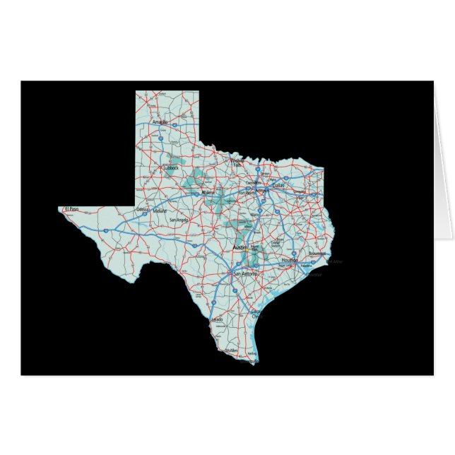Texas-Karten-Karte (Vorderseite (Horizontal))