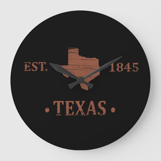 Texas kartografiert den einsamen Staat Große Wanduhr (Vorderseite)