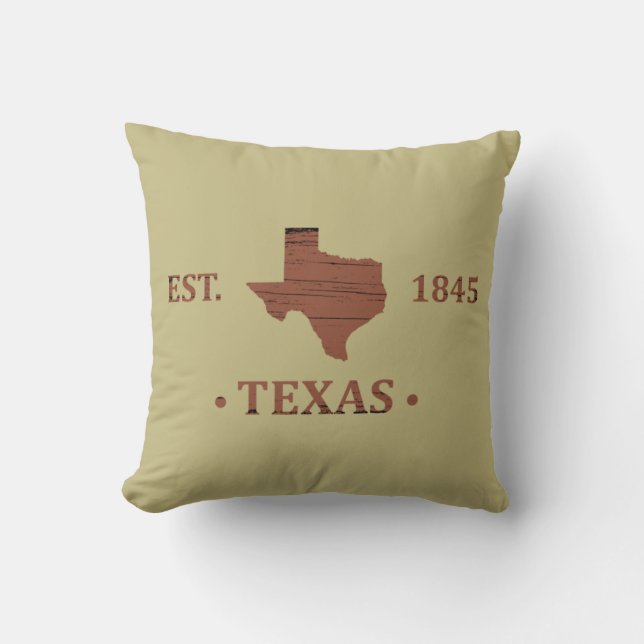 Texas kartografiert den einsamen Staat Kissen (Vorderseite)
