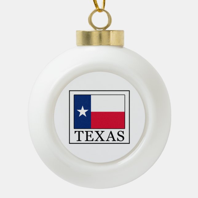 Texas Keramik Kugel-Ornament (Vorderseite)