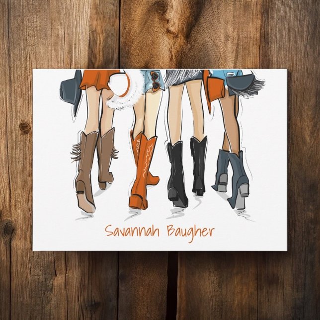 Texas Ladys Fashion Cowboy Boots Burnt Orange Einladung (Von Creator hochgeladen)