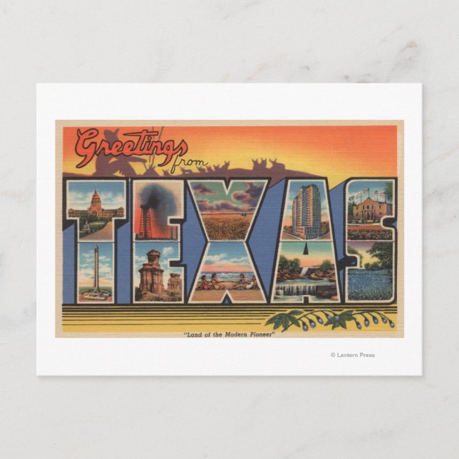 Texas (Land der modernen Pioniere) Postkarte (Vorderseite)