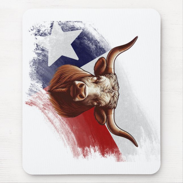 Texas-Langhornkuh Mousepad (Vorne)
