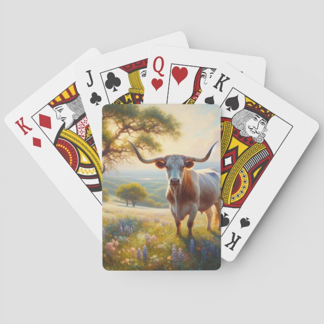 Texas-Langhornkuh Spielkarten (Rückseite)