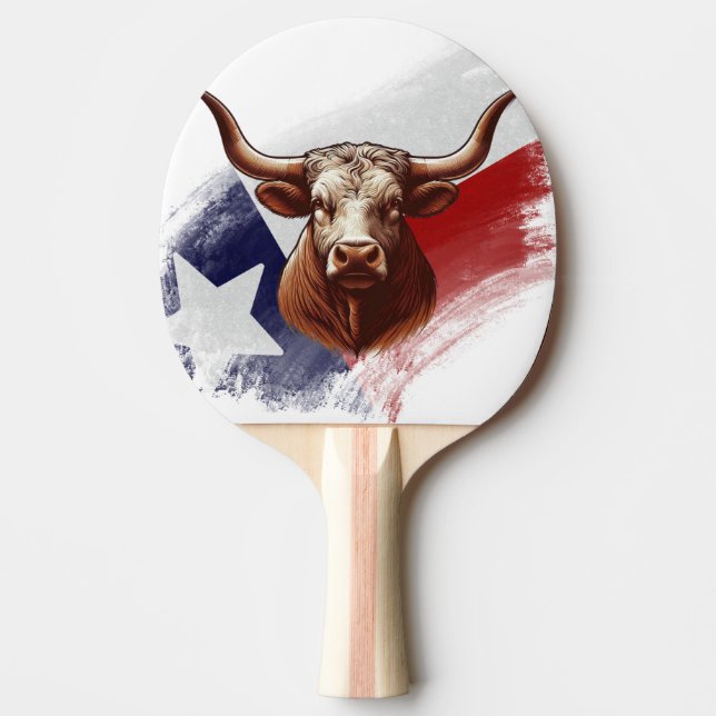 Texas-Langhornkuh Tischtennis Schläger (Vorderseite)