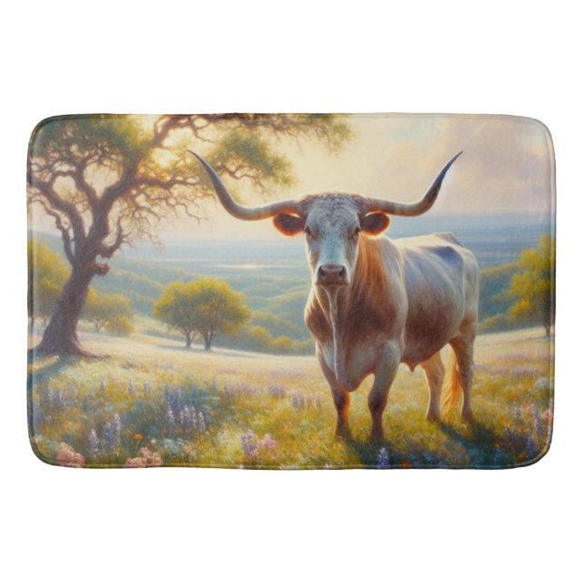 Texas-Langorn im Frühjahr Badematte (Vorderseite)