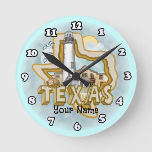 Texas Leuchtturm Runde Wanduhr