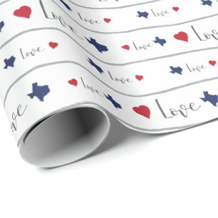 Texas-Liebe und Herz-Muster Geschenkpapier