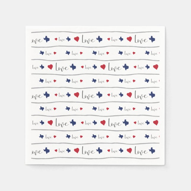 Texas-Liebe und Herz-Muster Serviette (Vorderseite)
