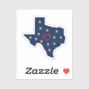 Texas Liebe und Sterne im einsamen Star Stat Aufkleber